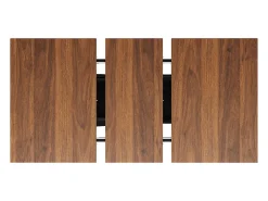Mesa de jantar retrátil - MDF e Metal - tampo com efeito grão de madeira - Castanho