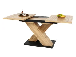 Mesa de jantar retrátil 158,5 x 80 cm - 6 a 8 pessoas - MDF - Natural