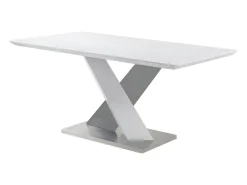 Mesa de jantar SALVA para 6 pessoas em MDF lacado branco e aço.