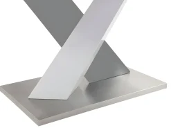 Mesa de jantar SALVA para 6 pessoas em MDF lacado branco e aço.