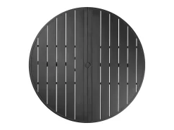 Mesa de Jantar SucceBuy para Pátio Externo 120 cm, Mesa de Bistro Redonda em Aço E Metal, Carga 68,04 kg, com Furo para Guarda-sol de 3.8 cm, Preto