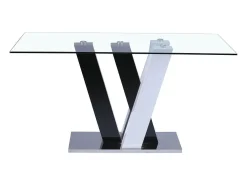 Mesa de jantar WINCH - 6 lugares - MDF e vidro temperado