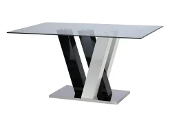 Mesa de jantar WINCH - 6 lugares - MDF e vidro temperado