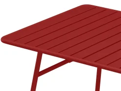 Mesa de jardim em metal - C.160 cm - Vermelha - MIRMANDE da MYLIA