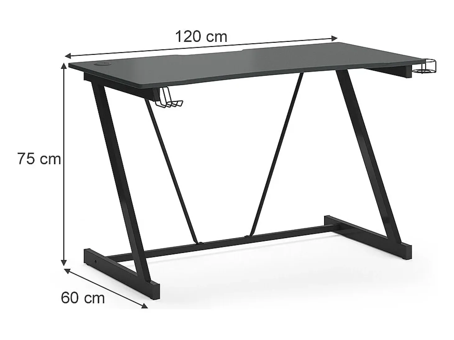 Mesa de jogo antracite 120x60x75 hudson