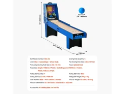 Mesa de Jogo de Arcade SucceBuy, Roll & Score 2,4 m, Contador Eletrônico, Sala de Jogos Familiar