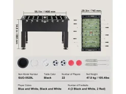 Mesa de Jogo de Matraquilhos SucceBuy Mesa de Matraquilhos de 139.7 cm, Jogo de Futebol Padrão para Uso Doméstico