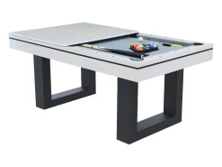 Mesa de jogos 3 em 1 DENVER em madeira branca - Bilhar e Ping-Pong