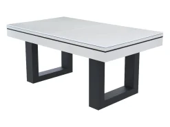 Mesa de jogos 3 em 1 DENVER em madeira branca - Bilhar e Ping-Pong