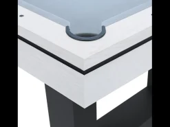 Mesa de jogos 3 em 1 DENVER em madeira branca - Bilhar e Ping-Pong