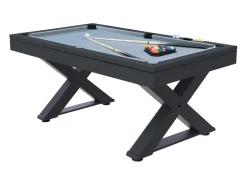 Mesa de jogos 3 em 1 em madeira preta pingue-pongue e bilhar TEXAS