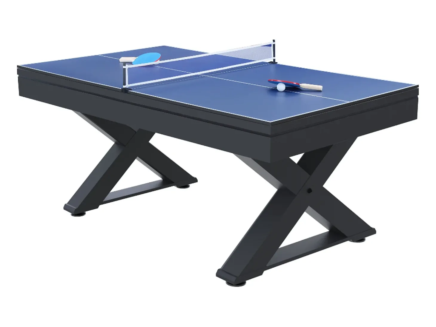 Mesa de jogos 3 em 1 em madeira preta pingue-pongue e bilhar TEXAS