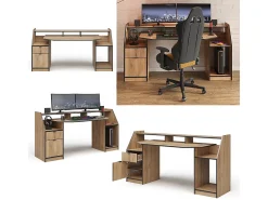 Mesa de jogos carvalho goldkraft 179.8x65.5x90.6 joel
