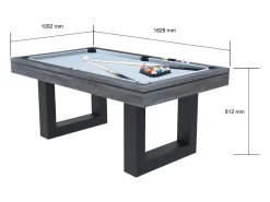 Mesa de jogos multiusos 3 em 1 cinza DENVER - Bilhar e Ping Pong