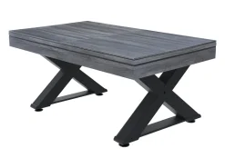 Mesa de jogos multiusos em madeira cinza pingue-pongue e bilhar TEXAS - Entretenimento familiar de qualidade