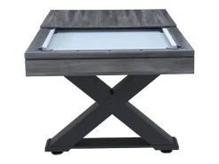 Mesa de jogos multiusos em madeira cinza pingue-pongue e bilhar TEXAS - Entretenimento familiar de qualidade