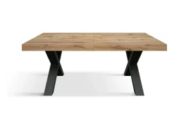 Mesa de madeira com efeito de carvalho, pernas antracite, ext. 180x90-260x90cm - AMALFI