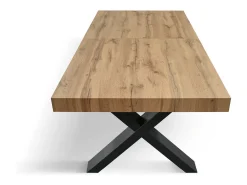 Mesa de madeira com efeito de carvalho, pernas antracite, ext. 180x90-260x90cm - AMALFI