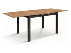 Mesa de madeira com efeito de carvalho, pernas antracite, 140x80-220x80cm de comprimento - POSITANO