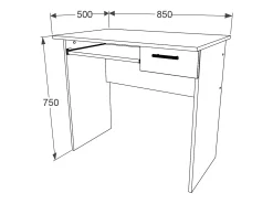 Mesa de madeira VCM Mesa de computador Teclado Gaveta Mesa de escritório Arusa (Branco)