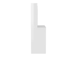 Mesa de maquilhagem c/ LEDs 100x40x135 cm MDF branco brilhante