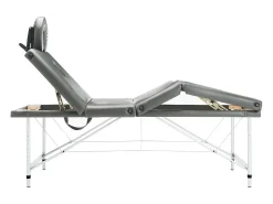 Mesa de massagem de 4 seções com estrutura em aço inoxidável 186 x 68 cm antracite 02_0001799