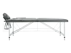 Mesa de massagem de 2 seções com estrutura em aço inoxidável 186 x 68 cm antracite 02_0001797