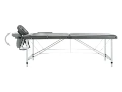 Mesa de massagem de 2 seções com estrutura em aço inoxidável 186 x 68 cm antracite 02_0001797