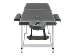 Mesa de massagem de 2 seções com estrutura em aço inoxidável 186 x 68 cm antracite 02_0001797