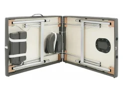 Mesa de massagem de 2 seções com estrutura em aço inoxidável 186 x 68 cm antracite 02_0001797