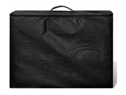 Mesa de massagem dobrável com 2 zonas e estrutura em aço inoxidável preto 02_0001886