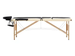 Mesa de massagem dobrável 3 seções madeira preta e bege 02_0001832