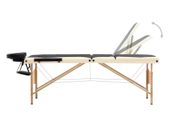 Mesa de massagem dobrável 3 seções madeira preta e bege 02_0001832