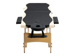 Mesa de massagem dobrável 3 seções madeira preta e bege 02_0001832