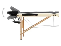 Mesa de massagem dobrável 3 seções madeira preta e bege 02_0001832