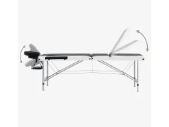 Mesa de massagem dobrável 3 seções aço inoxidável preto e branco 02_0001822