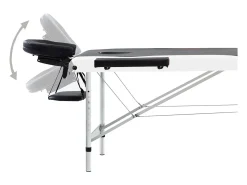 Mesa de massagem dobrável 3 seções aço inoxidável preto e branco 02_0001822