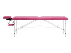 Mesa de massagem dobrável em 2 seções aço inoxidável rosa 02_0001809