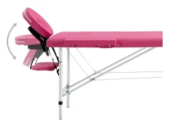 Mesa de massagem dobrável em 2 seções aço inoxidável rosa 02_0001809