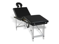 Mesa de massagem dobrável com 4 zonas e estrutura em aço inoxidável preto 02_0001890