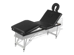 Mesa de massagem dobrável com 4 zonas e estrutura em aço inoxidável preto 02_0001890