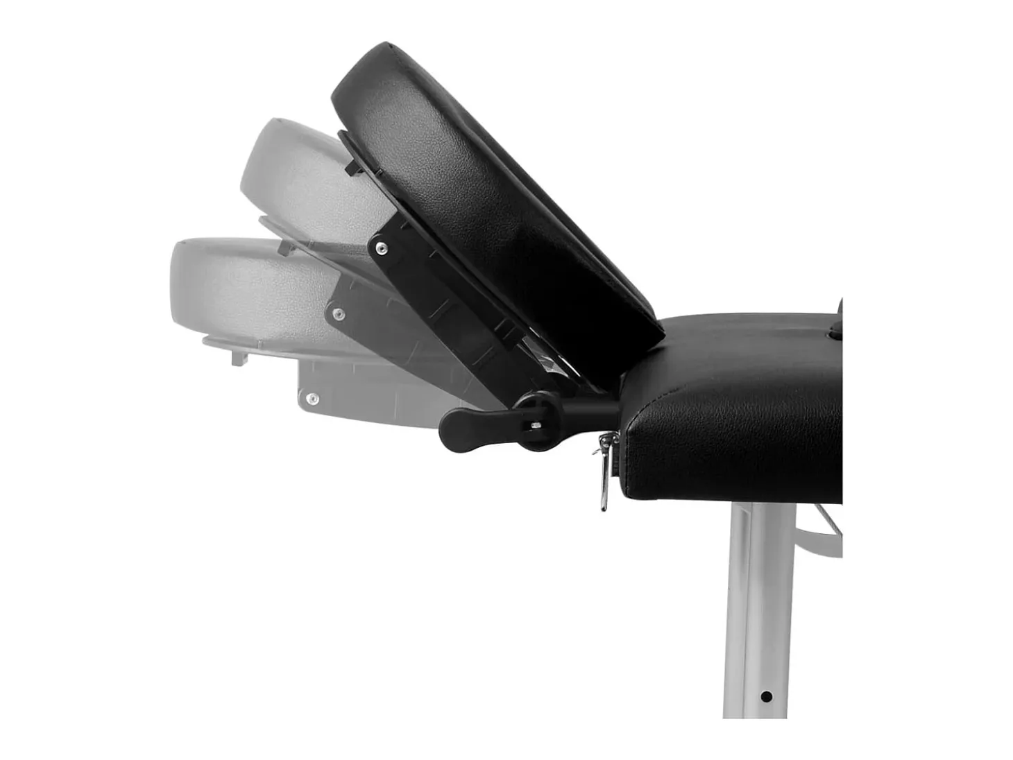 Mesa de massagem dobrável com 4 zonas e estrutura em aço inoxidável preto 02_0001890