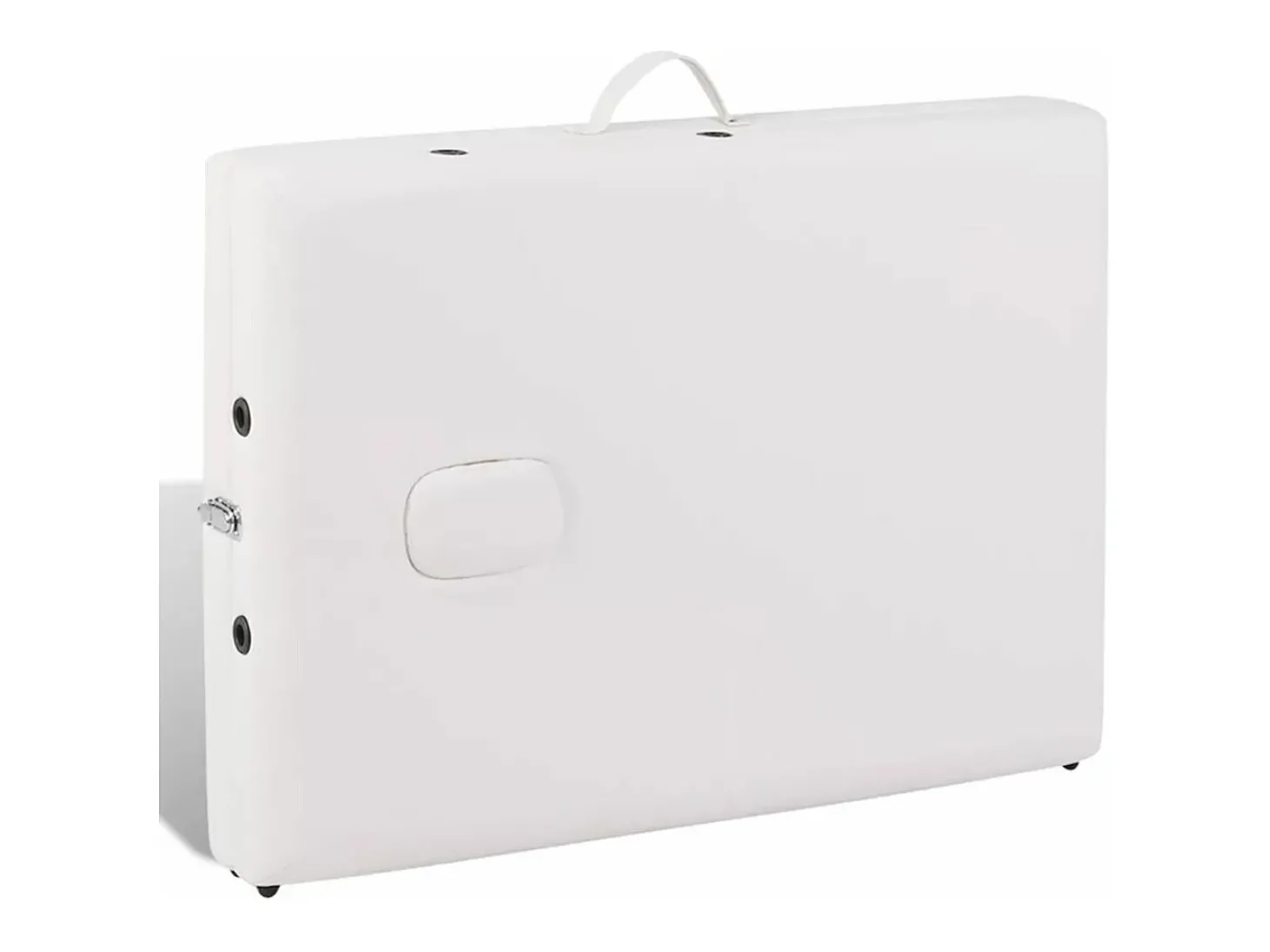 Mesa de massagem dobrável branca de 2 seções com estrutura de madeira creme 02_0001874
