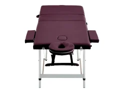 Mesa de massagem dobrável maca de massagem banco sofá terapia cosmética profissional portátil Shiatsu Reiki 3 zonas alumínio roxa 02_0001829