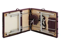 Mesa de massagem dobrável maca de massagem banco sofá terapia cosmética profissional portátil Shiatsu Reiki 3 zonas alumínio roxa 02_0001829