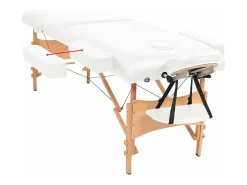 Mesa de massagem dobrável com 2 seções 10 cm de espessura branca 02_0001866