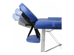 Mesa de massagem dobrável com 2 zonas e estrutura em aço inoxidável azul 02_0001879