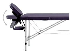 Mesa de massagem dobrável maca de massagem banco sofá terapia cosmética profissional portátil shiatsu reiki 2 zonas alumínio roxo 02_0001810