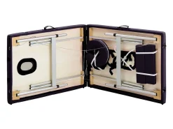 Mesa de massagem dobrável maca de massagem banco sofá terapia cosmética profissional portátil shiatsu reiki 2 zonas alumínio roxo 02_0001810