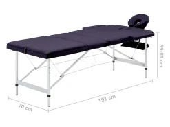 Mesa de massagem dobrável de 3 seções aço inoxidável roxa 02_0001828